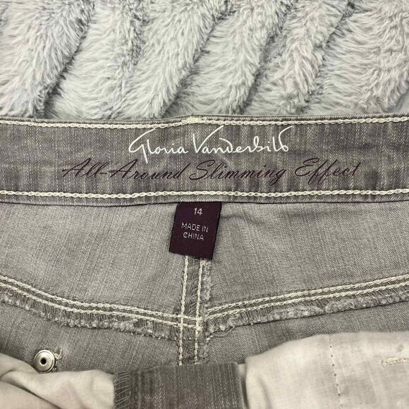 Gloria Vanderbilt Women's Jeans Size 14 Crop Gray  All Around Slimming Effect - Picture 4 of 8